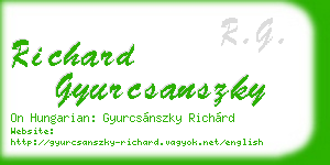 richard gyurcsanszky business card