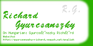 richard gyurcsanszky business card